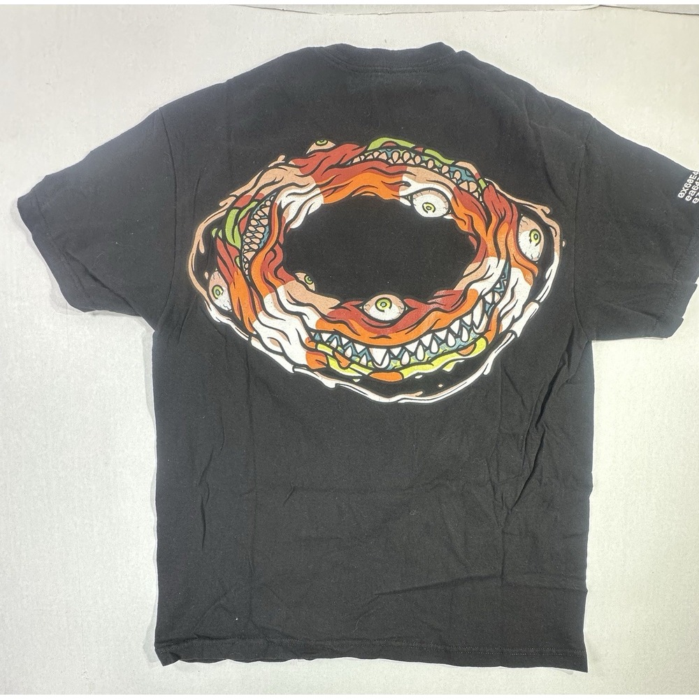 MA® YC Drink It T-Shirt L Black Graphic Tee Eyes Mouth Horror Art Streetwear